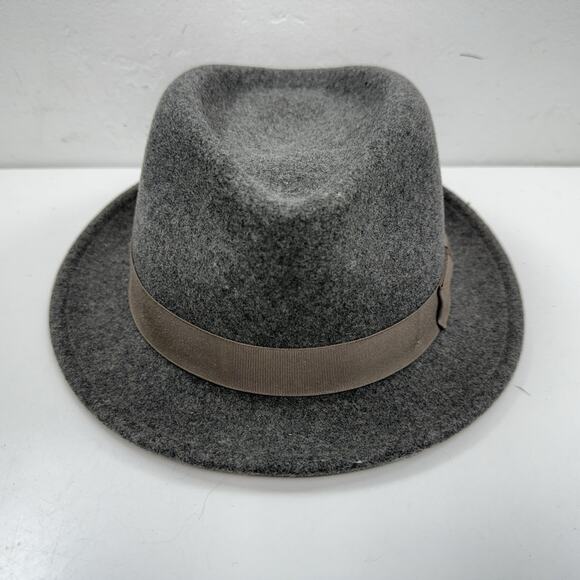 Bailey of Hollywood Wynn 100% Wool Water repellent Fedora Hat Grey Medium USA - Picture 2 of 11